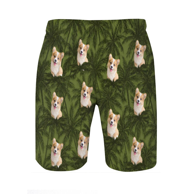 Shorts de playa personalizados con estampado de palmeras para hombre. Un regalo sencillo para tus amigos.