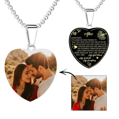 "To My Wife" Custom Heart-shaped Necklace Anniversary Gifts Style C