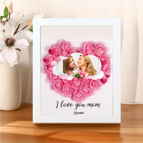 Benutzerdefinierte getrocknete Blume Shadow Box Geschenk für Muttertag-Love You Mom