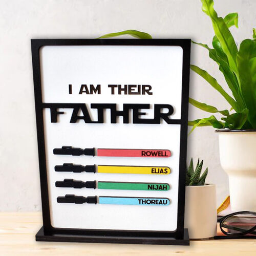Personalized Lightsaber Name Puzzle Frame for Father's Day Gift