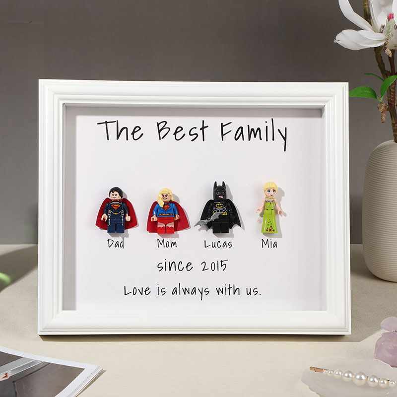 "A Family of Superheroes" Custom Family Frame