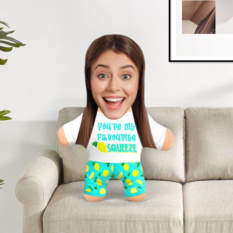 Personlig fotopute Du er min favoritt Squeeze Face Pillow Gave til par
