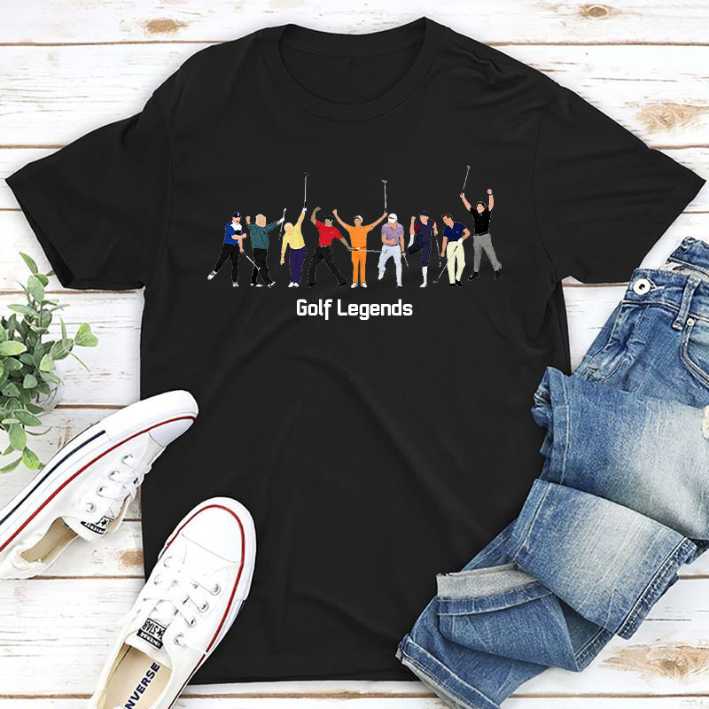 Personalized T-shirt Golf Legends Group Portrait Design Perfect Gift for Golf Lover Friends