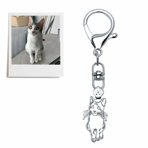 Personalized Photo Lettering Keychain Pet Gift