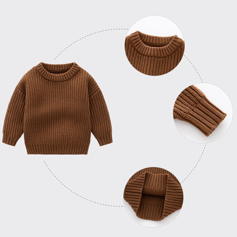 Suéter hecho a mano personalizado con nombre y diseño de texto blanco para niños
