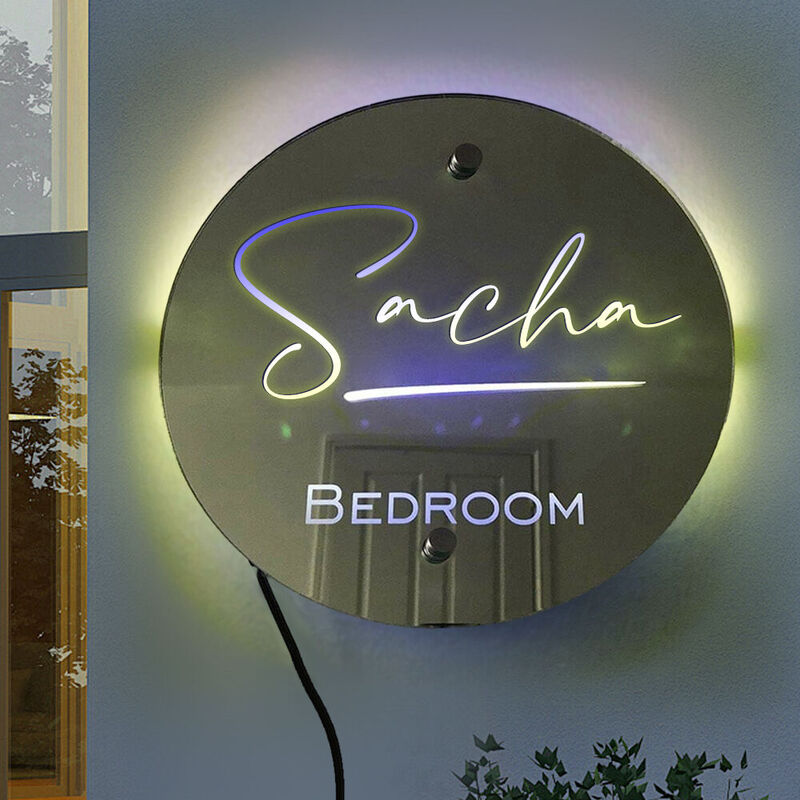 Personalized Led Mirror Light Customized Name Warm Gift For Family