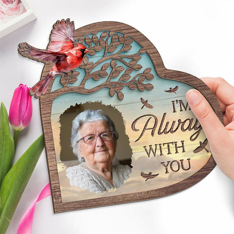 Personalized Photo Frame I'm Always With You Cardinal Design Memorial Gift for Family