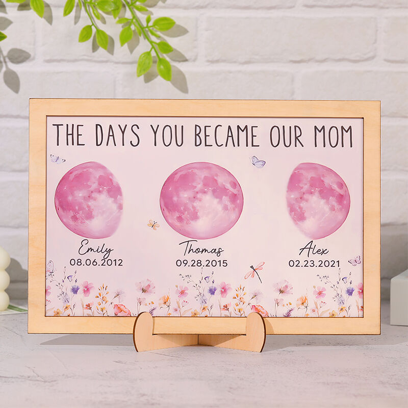 Personalized Moon Phase Photo Frame Beautiful Gift for Dear Mother