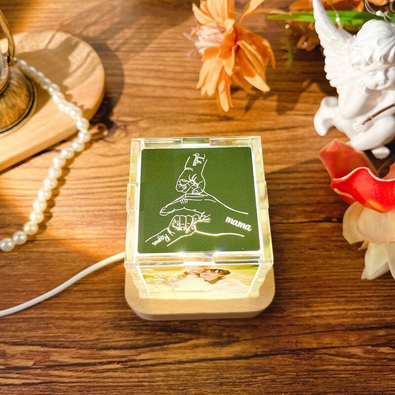 Personalized Name Acrylic Magic Cube Light with Custom Photo Funny Gift for Mother's Day