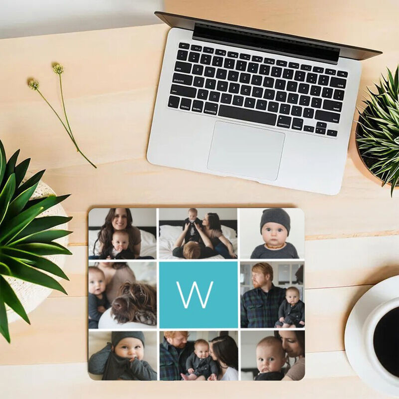 Personalized Picture Mouse Pad with Custom Letter Simple Present for Family
