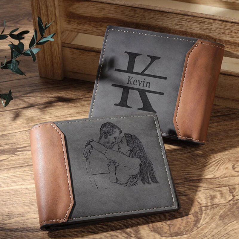 Personalized Photo Wallet with Letters and Name Father's Day Gift