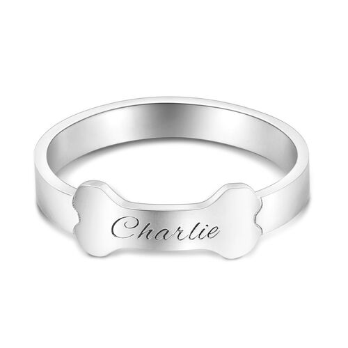 "Dog Love" Personalized Bone Name Ring
