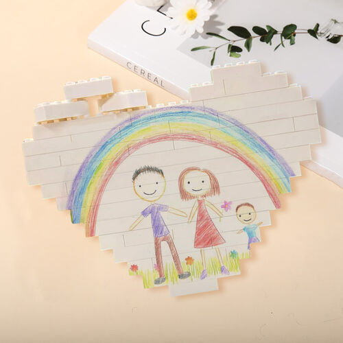 Puzzle Personalizzati con Foto Dipinto a Mano a Forma di Cuore