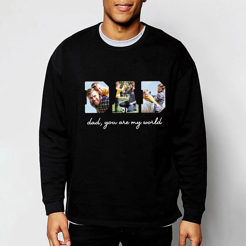 Personalized Sweatshirt with Custom Photos and Messages for Father's Day Gift