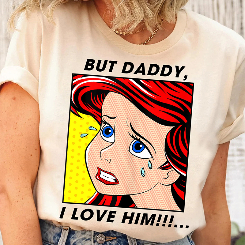 Personalisiertes T-Shirt Aber Daddy Ich liebe ihn Cartoon Design Attraktives Geschenk für Freunde