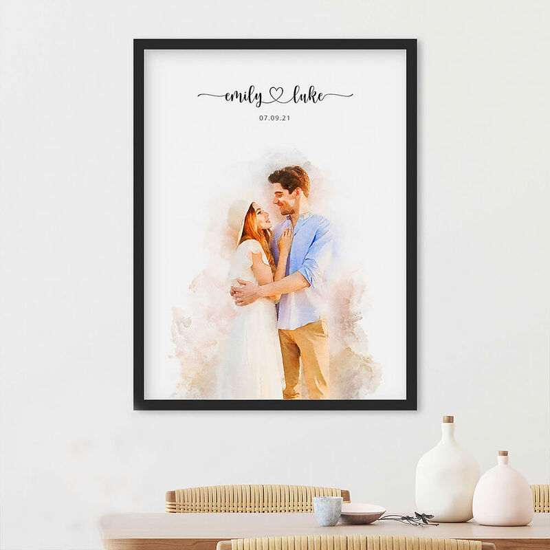 Customizable Portrait Frame in Modern Style for Couples