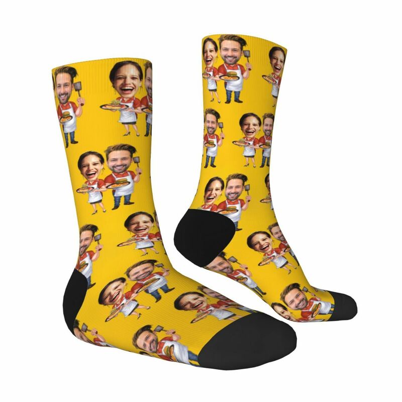 Personalized Face Socks Fun Socks Foodie Gift for Cooking Lovers