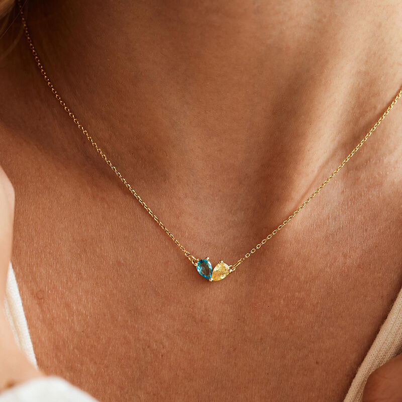 Collier personnalisé Pierre de naissance personnalisée Cadeau d'anniversaire exquis pour elle