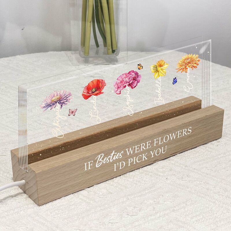 Personalized Led Lights Customized Birthday Flowers And Names Creative Gifts For Family Members