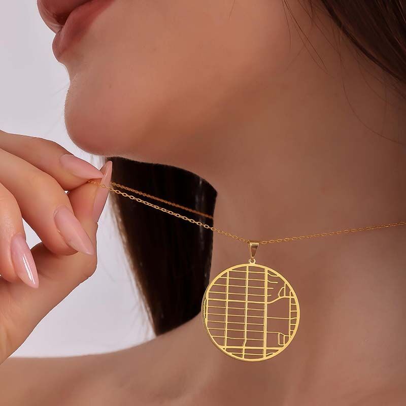 Collier rond personnalisé avec carte, cadeau spécial pour Noël