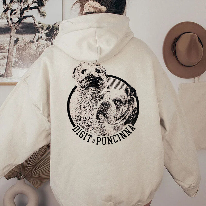 Personlig Hoodie Anpassat foto Djurporträtt Cool stil Design Perfekt present till husdjursälskare