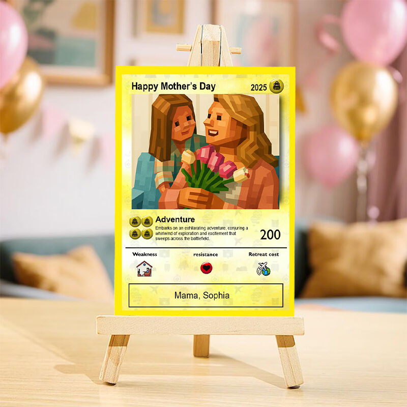 Tarjeta personalizada con foto y nombre personalizado: el mejor regalo para el Día de la Madre.