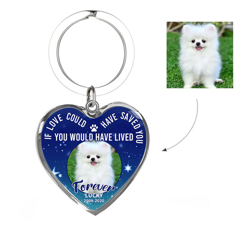 "Love Saved You Forever" Luxury Pet Memorial Keychain Gift for Pet Lovers