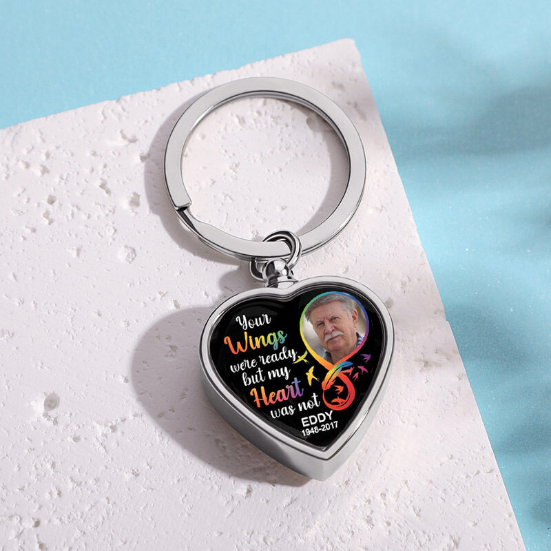 Your Wings Were Ready Unique Personalized Memorial Urn Keychain