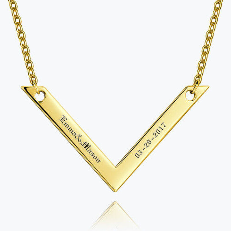 "Love Knows Not Distance" Engraved Bar Necklace