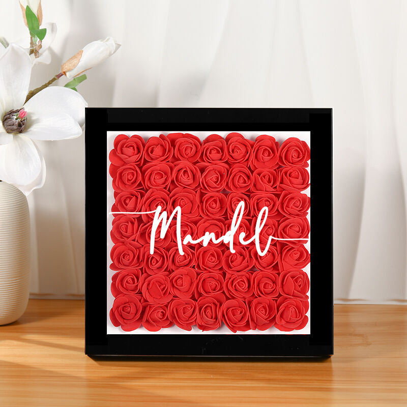 Personalized Flower Shadow Box Custom Name Beautiful Gift for Birthday