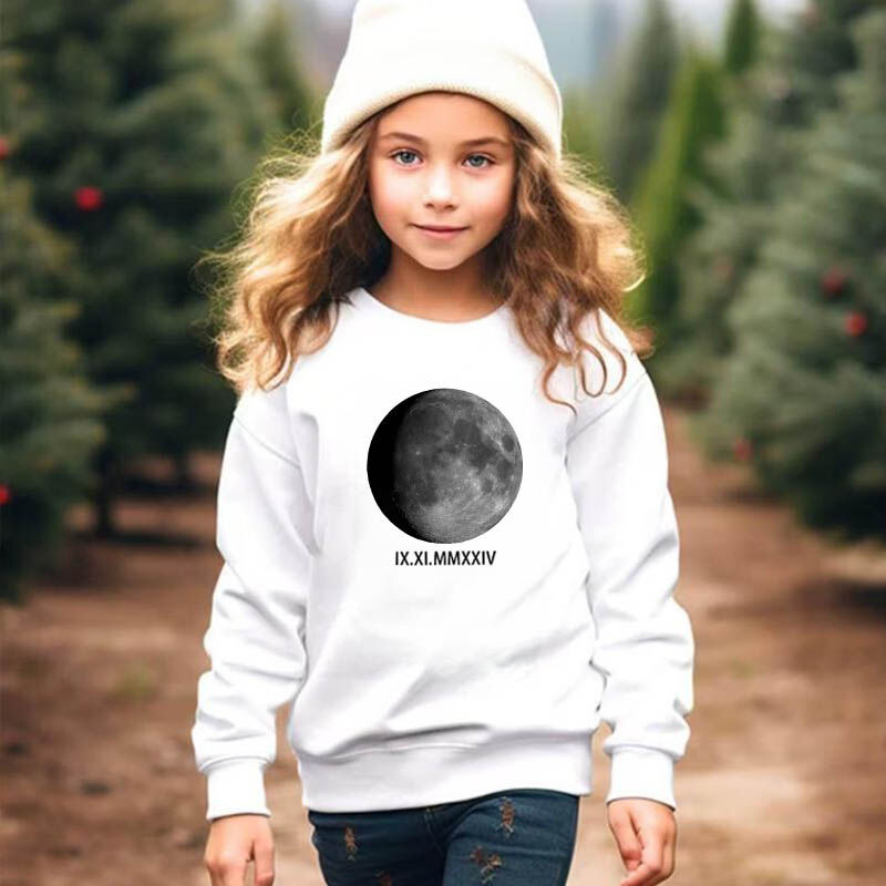 Personalisiertes Kinder-Sweatshirt Individuelles Foto mit Pailletteneffekt Cooles Geschenk zum Kindertag