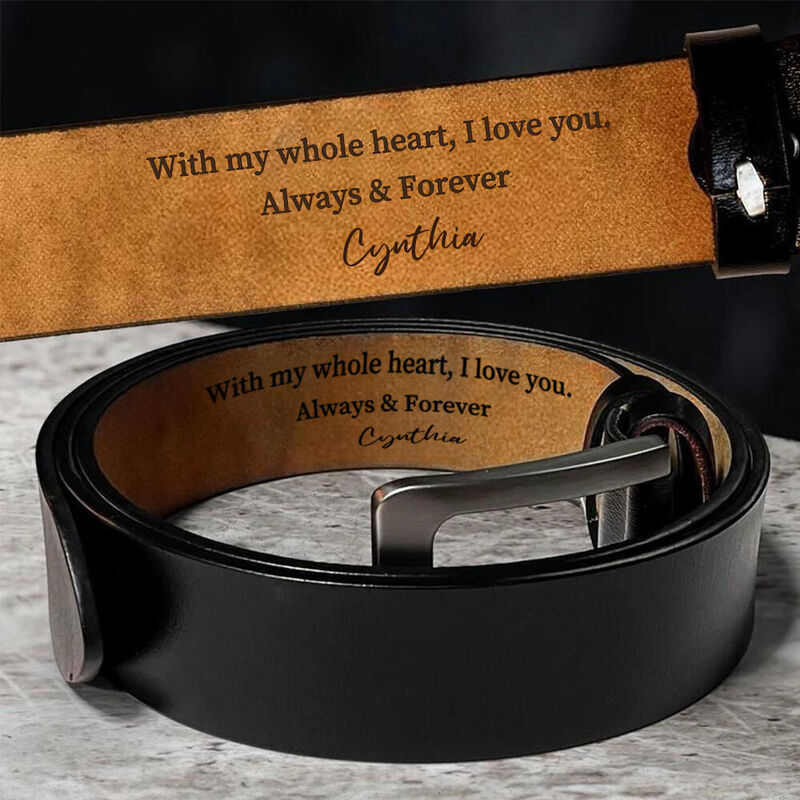Cinturón de cuero personalizado para hombre, cinturón grabado, regalo de cumpleaños para su esposo.