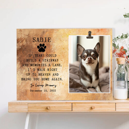 Personalized Pet Picture Frame Dog Memorial Gift"In Loving Memory"