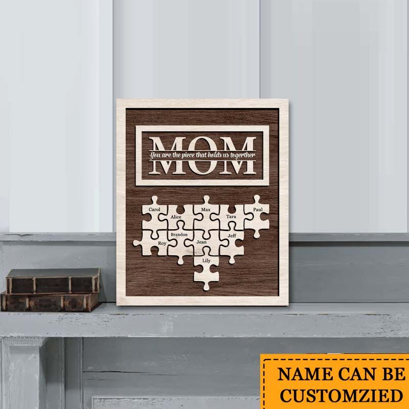 Personalized Handmade Wood Mom Puzzle Sign
