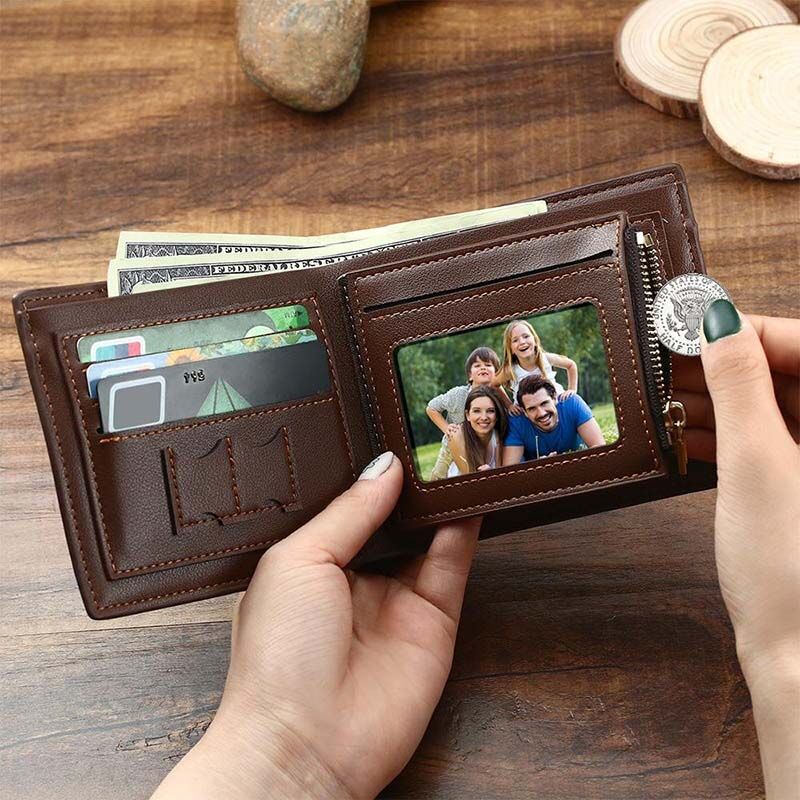 Custom Photo Wallet Men's Trifold Father's Day Gift