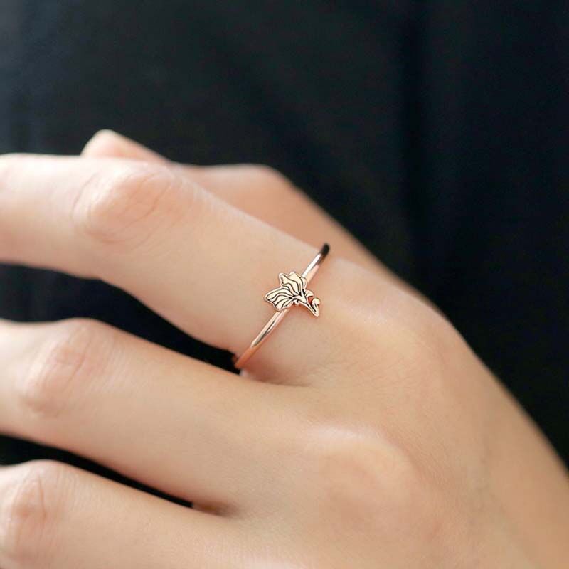 Personalized Birth Flower Dainty Ring
