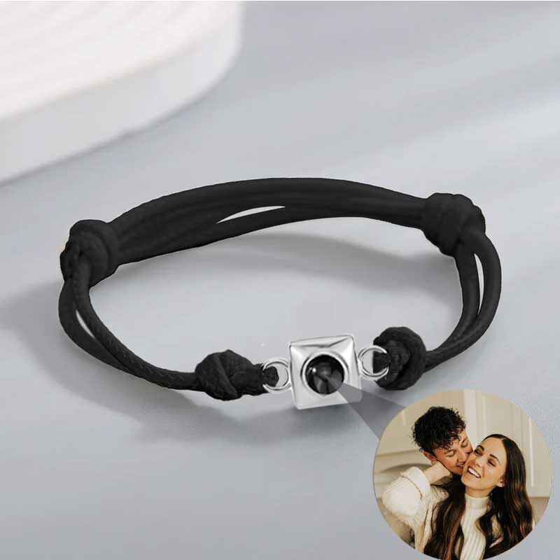 Personalized Projection Picture Bracelet Square Pendant Shape Simple Gift For Boyfriend