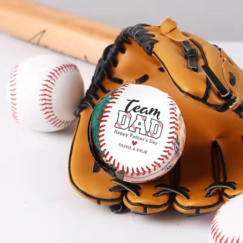 Gepersonaliseerde honkbal met naam en foto voor Vaderdag