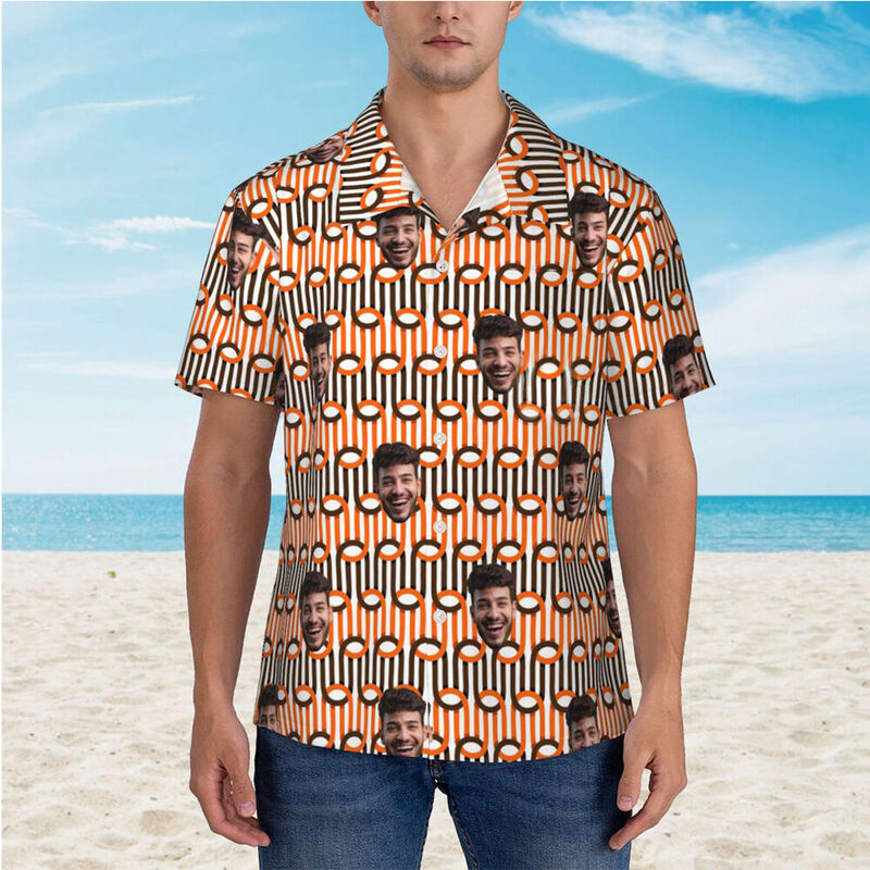 Camicia hawaiana personalizzata a maniche corte da spiaggia con linee astratte per la famiglia