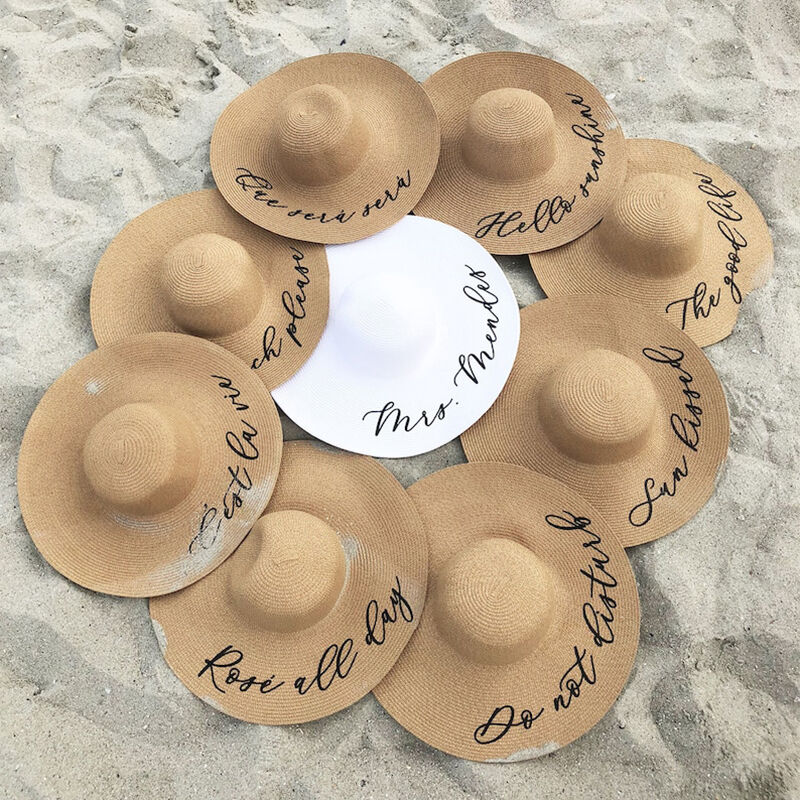 Personalisierter Strand Sonnenhut benutzerdefinierte Namen perfekte Urlaub Bachelorette Party Geschenk