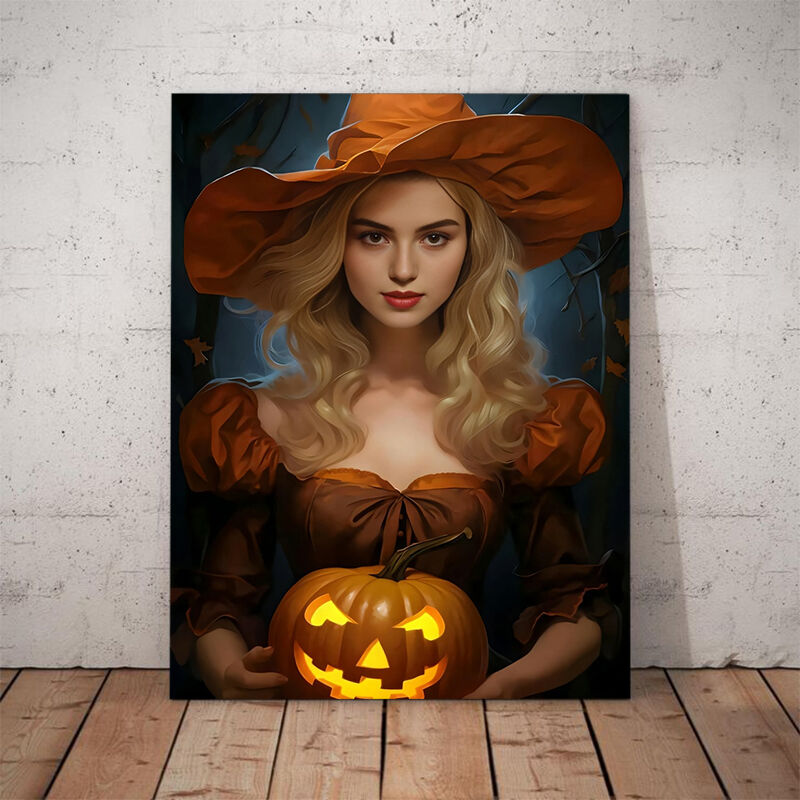 Personalized Witch Portraits with Custom Face Swap Cool Gift for Halloween