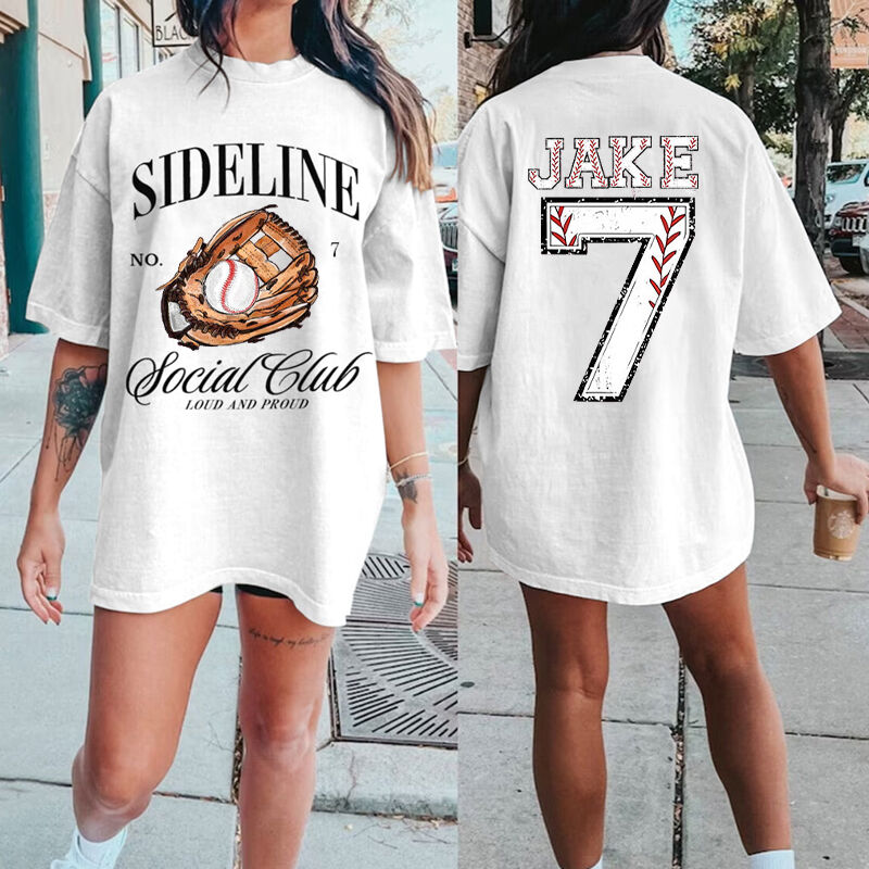 Personalized T-shirt Baseball Social Club Loud and Proud with Custom Message Gift for Baseball Lovers