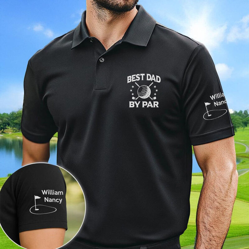 Personalized Name Embroidered Polo Shirt Heartwarming Gift for Father's Day