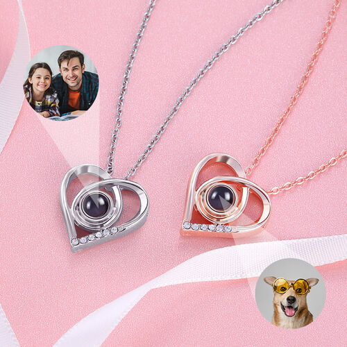 Colgante de proyección de fotos personalizado con corazón brillante