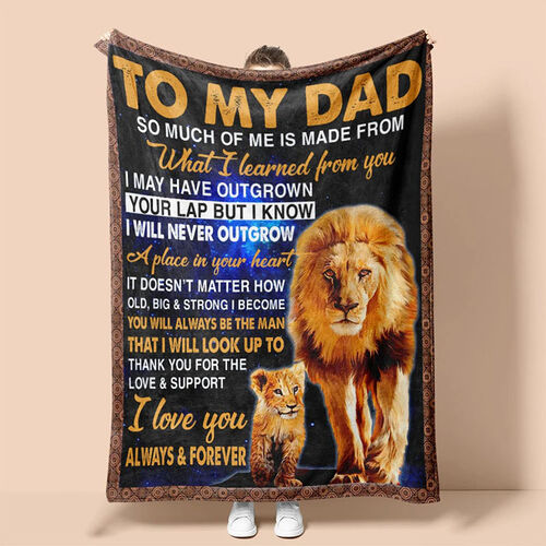 Morbide Coperte con Lettere d'amore Flanella con Leone per Papà
