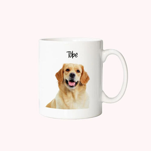 Taza de cerámica personalizada con mascota perrito y nombre regalo divertido