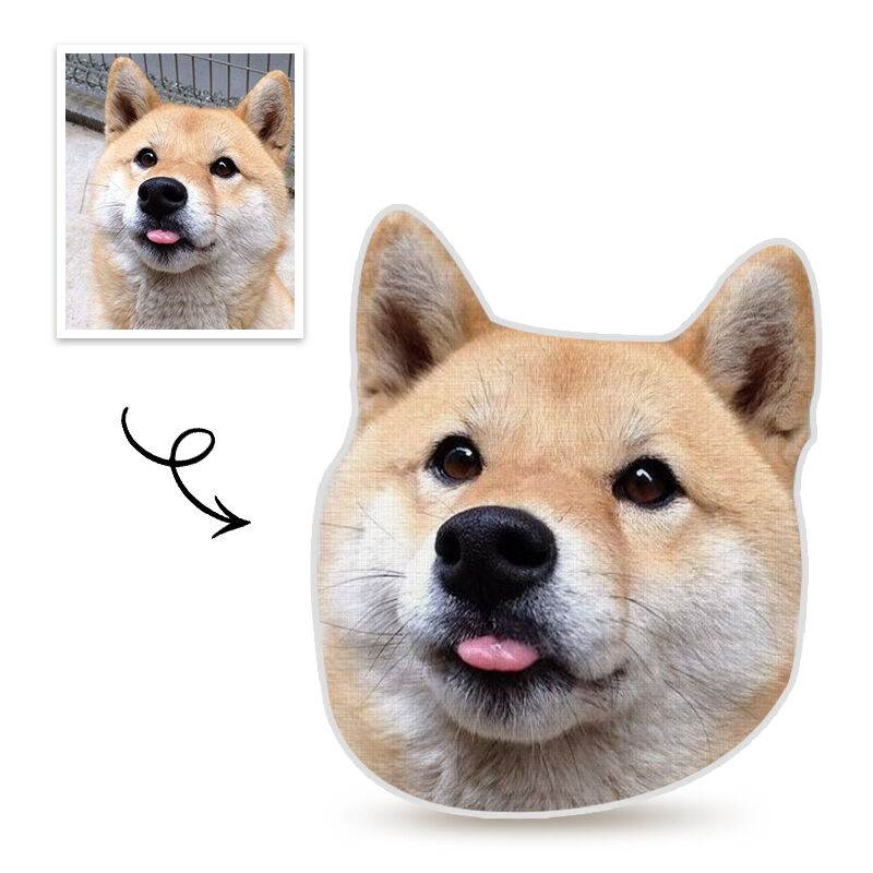Almohada personalizada cara divertida de perro retrato 3D regalo para familia