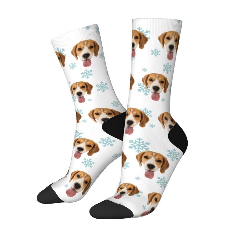 Personalisierte Socken mit Schneeflockenmuster Geschenk für Tierliebhaber