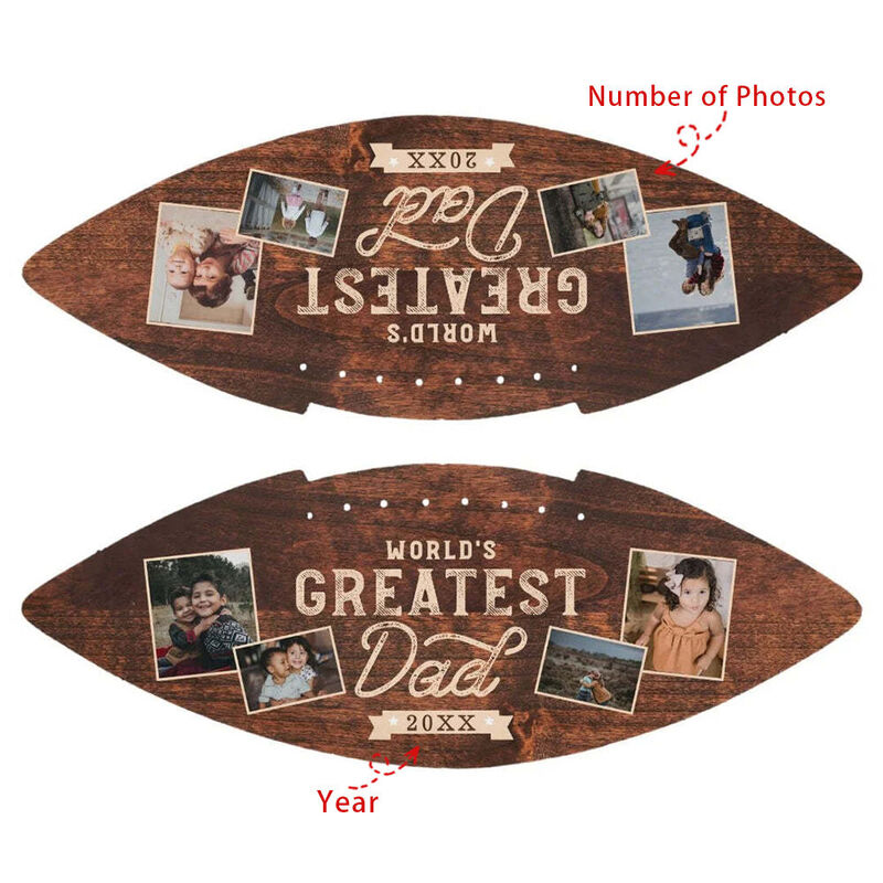Balón de Fútbol Personalizado con Fotos para el Mejor Papá del Mundo