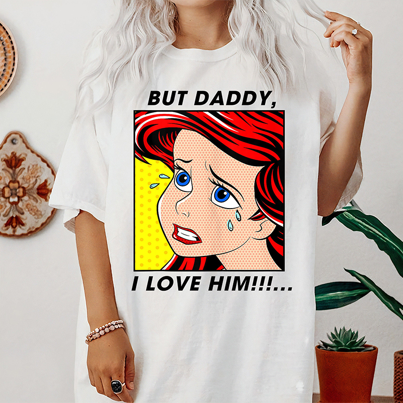 T-shirt personalizzata Ma papà lo amo con design a cartoni animati Regalo attraente per amici